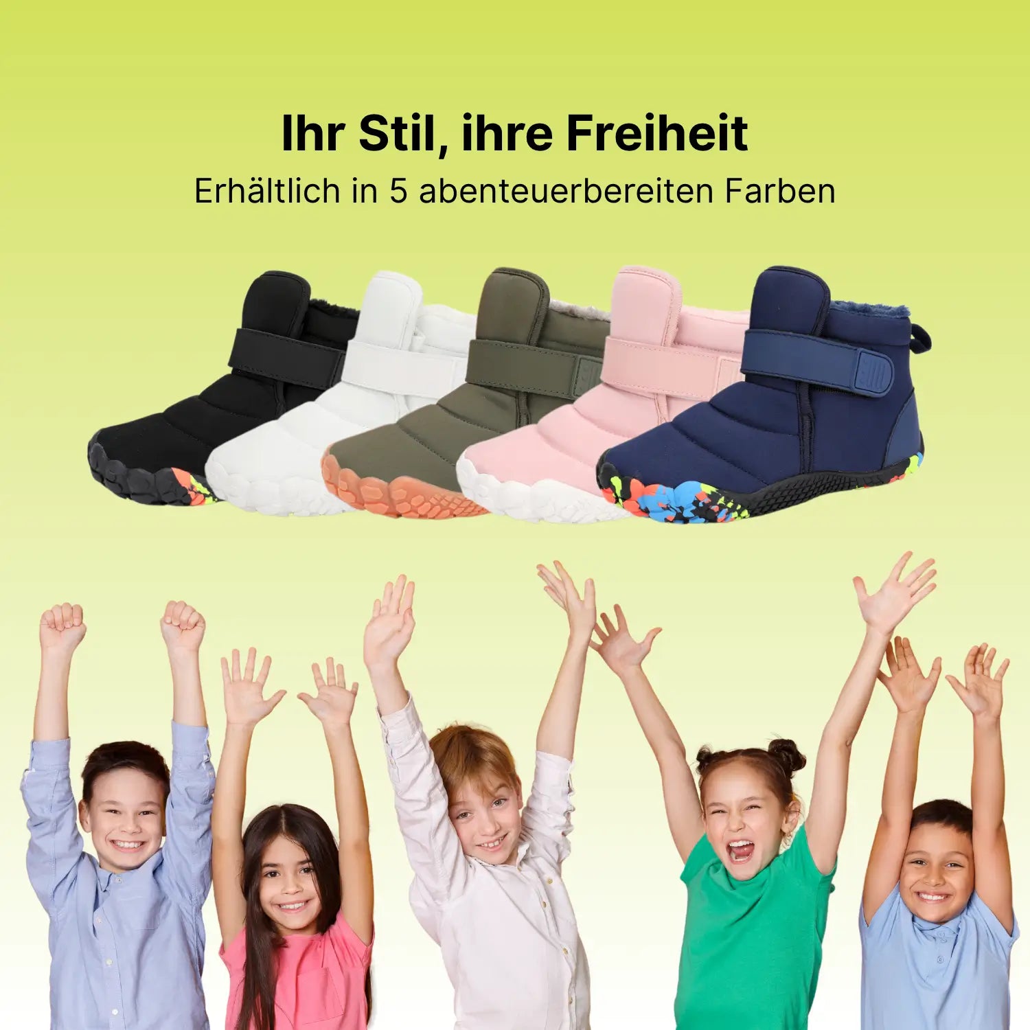 Familien-Paket – 99,7 % wasserdicht & schneefest. Winter‑Barfußschuhe + Winterfeste, isolierte High-Top-Barfußschuhe für Kinder