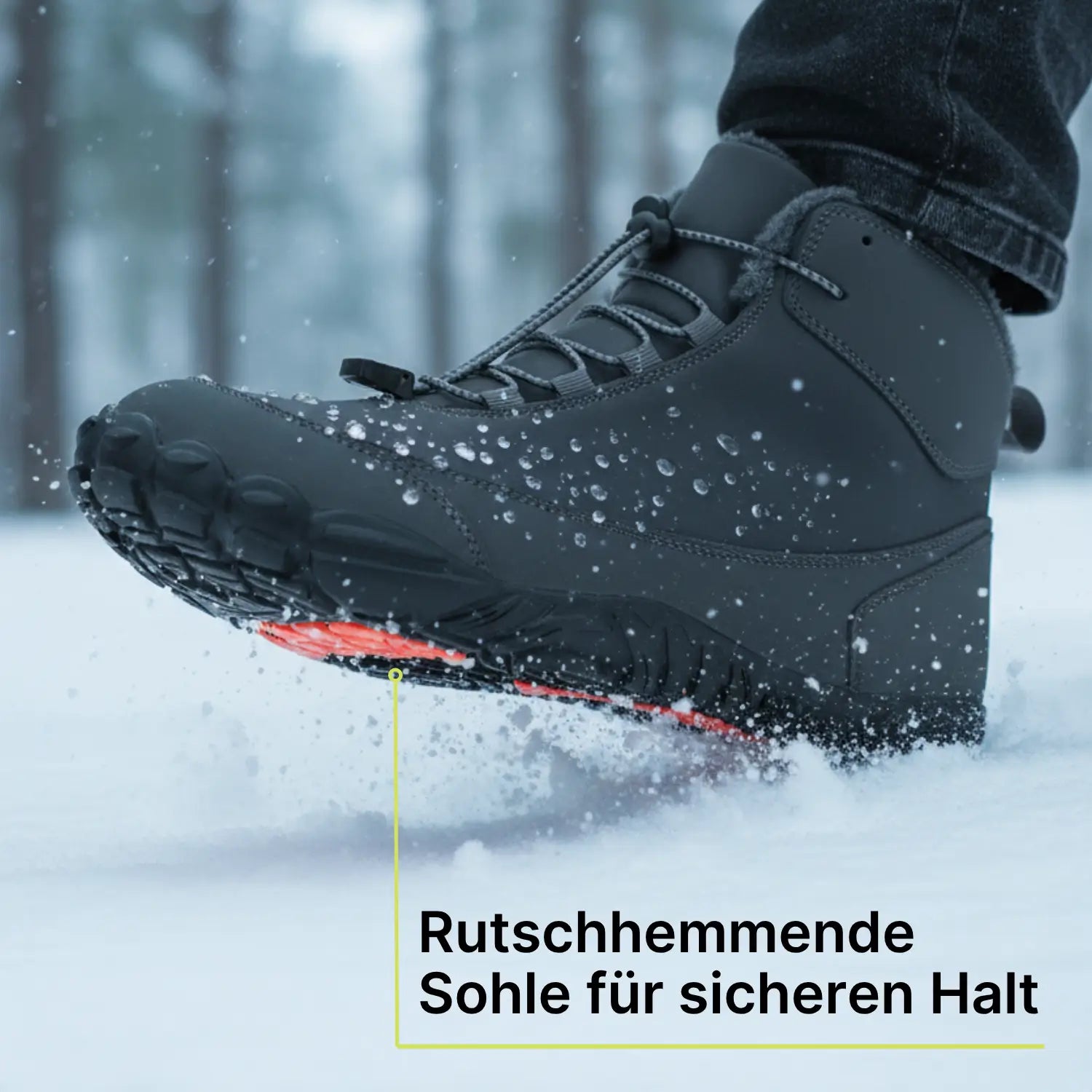 Polaris HydroTex™ – 99,7 % wasserdicht & schneefest. Winter‑Barfußschuhe mit warmem Fleecefutter (Unisex)