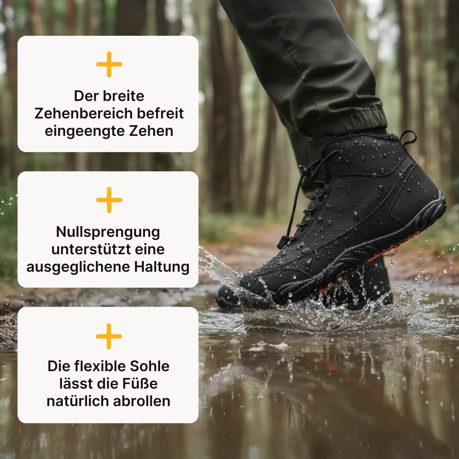 Polaris HydroTex™ – 99,7 % wasserdicht & schneefest. Winter‑Barfußschuhe mit warmem Fleecefutter (Unisex)
