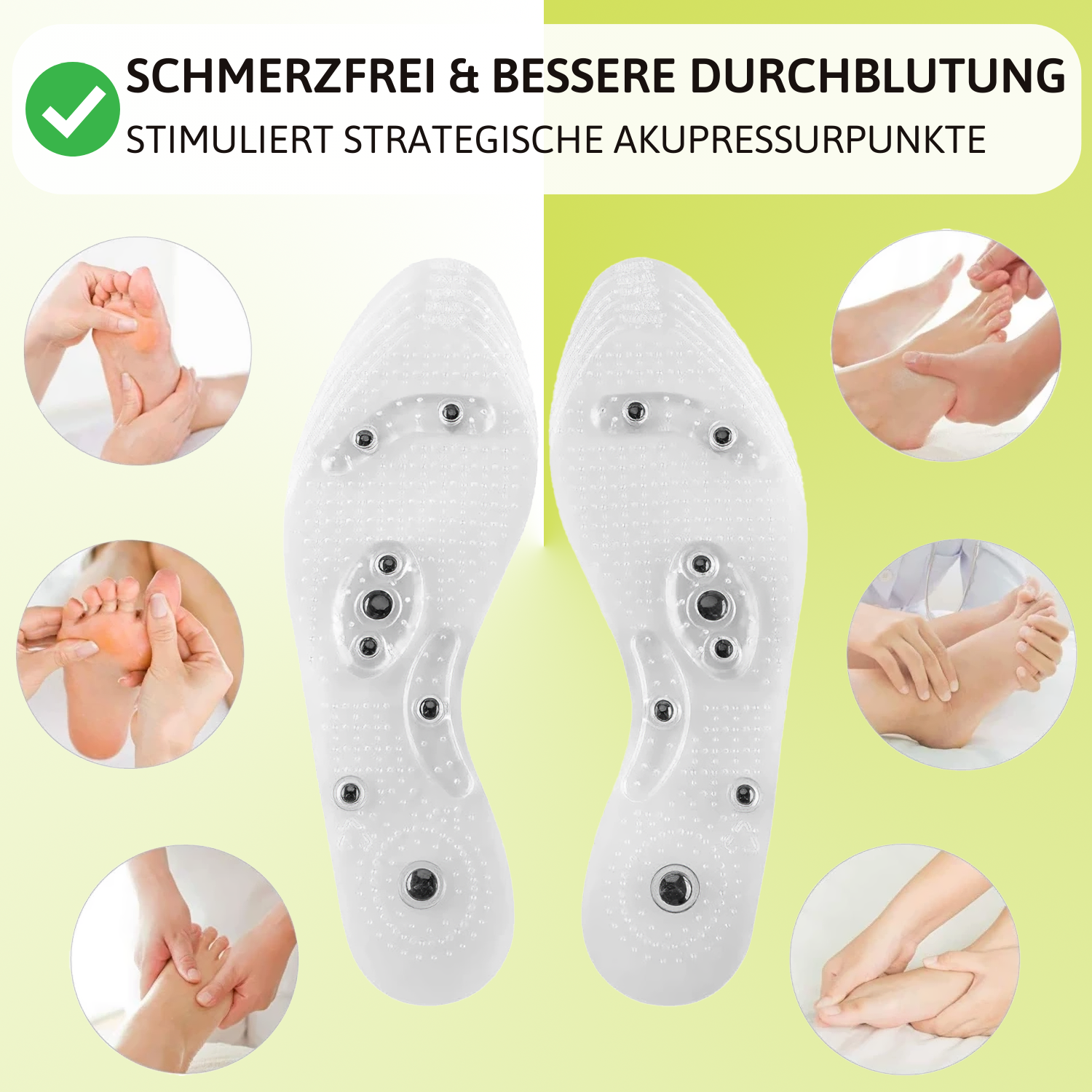 Relax Magnetische Einlagen - Schmerzlinderung durch Stimulierung von Akupressurpunkten